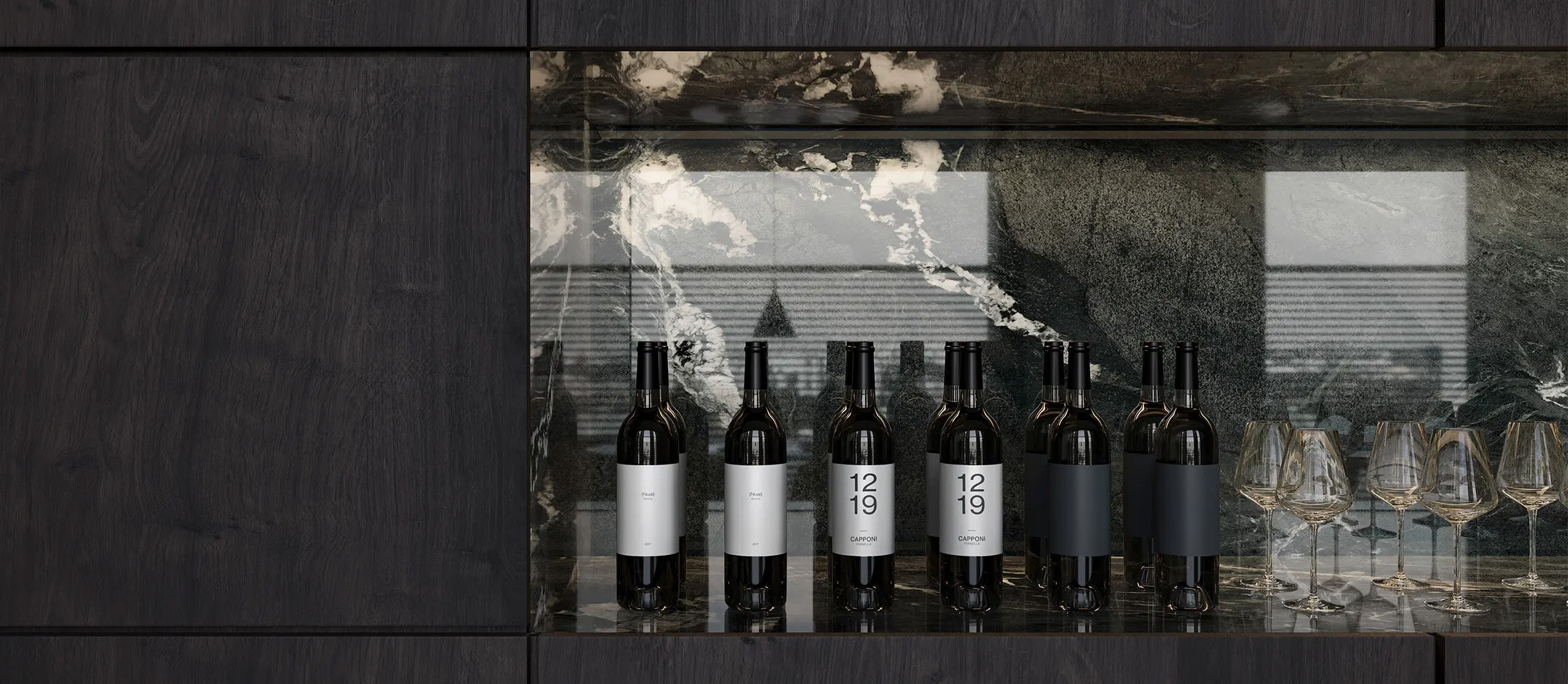 4On the wall and counter: Foresta / Block 56. On the floor: Atlantic Ocean / Block 24.