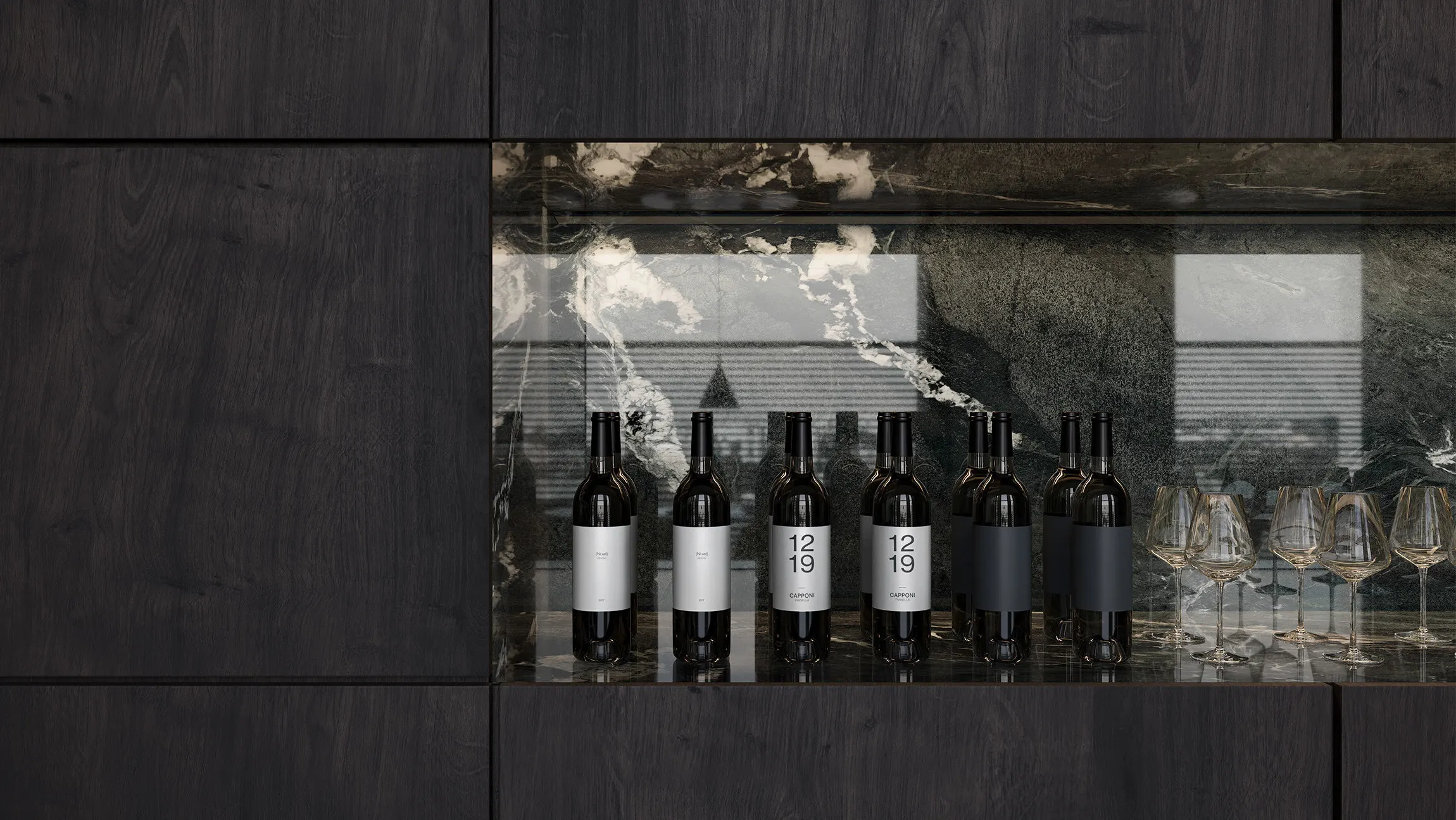 3On the wall and counter: Foresta / Block 56. On the floor: Atlantic Ocean / Block 24.