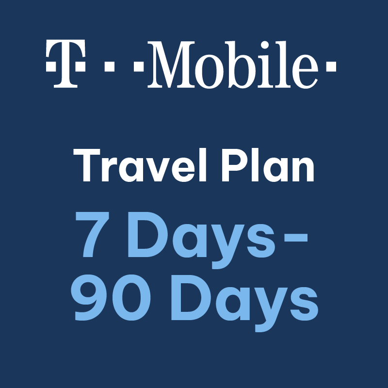 USA Local eSIM T-Mobile With Canada and Mexico Roaming - Travel Plan From 7 Days to 90 Days